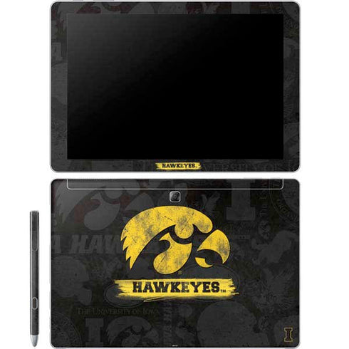 University of Iowa Hawkeyes Distressed Logo Galaxy Book 12in Skin